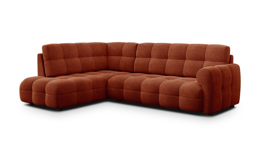 MELLOW sofa narożna 5 osobowa lewa, ciemnopomarańczowa 801525