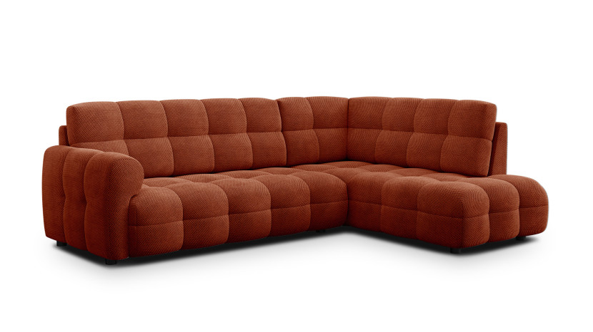 MELLOW sofa narożna 5 osobowa prawa, ciemnopomarańczowa 801460