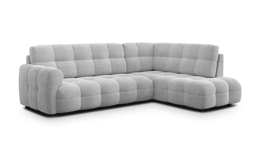 MELLOW sofa narożna 5 osobowa prawa, jasnoszara 801537