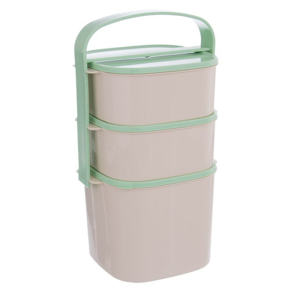 Menażka obiadowa plastikowa 3-poziomowa 2 l, 2x1,15 l 155916