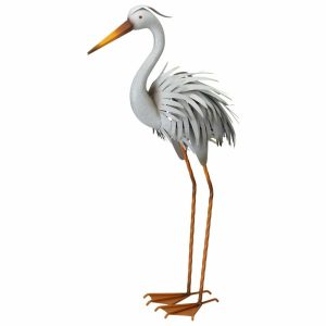 Metalowa czapla dekoracyjna do ogrodu 78,5 cm elegancka figura 1021837 Metalowa czapla dekoracyjna do ogrodu 78,5 cm elegancka figura 1021837