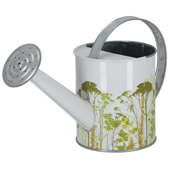 Metalowa konewka ogrodowa Herb 1,9 l biało zielona z długą wylewką 1021691