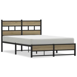 Metalowa rama łóżka bez materaca dąb sonoma 120×190 cm 435867 Metalowa rama łóżka bez materaca dąb sonoma 120×190 cm 435867