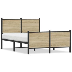 Metalowa rama łóżka, bez materaca, dąb sonoma, 120×190 cm 436261 Metalowa rama łóżka, bez materaca, dąb sonoma, 120×190 cm 436261