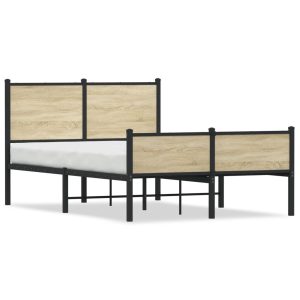 Metalowa rama łóżka bez materaca dąb sonoma 120×190 cm 436318 Metalowa rama łóżka bez materaca dąb sonoma 120×190 cm 436318