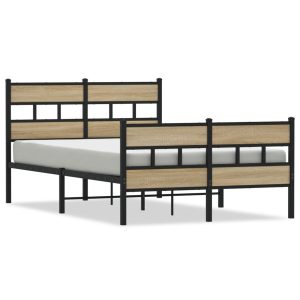 Metalowa rama łóżka bez materaca dąb sonoma 120×200 cm 435669 Metalowa rama łóżka bez materaca dąb sonoma 120×200 cm 435669