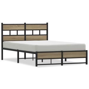 Metalowa rama łóżka bez materaca dąb sonoma 120×200 cm 435761 Metalowa rama łóżka bez materaca dąb sonoma 120×200 cm 435761