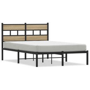 Metalowa rama łóżka bez materaca dąb sonoma 120×200 cm 435651 Metalowa rama łóżka bez materaca dąb sonoma 120×200 cm 435651
