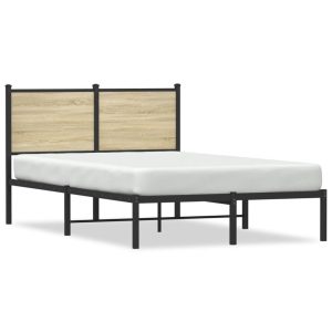 Metalowa rama łóżka bez materaca dąb sonoma 120×200 cm 436264 Metalowa rama łóżka bez materaca dąb sonoma 120×200 cm 436264