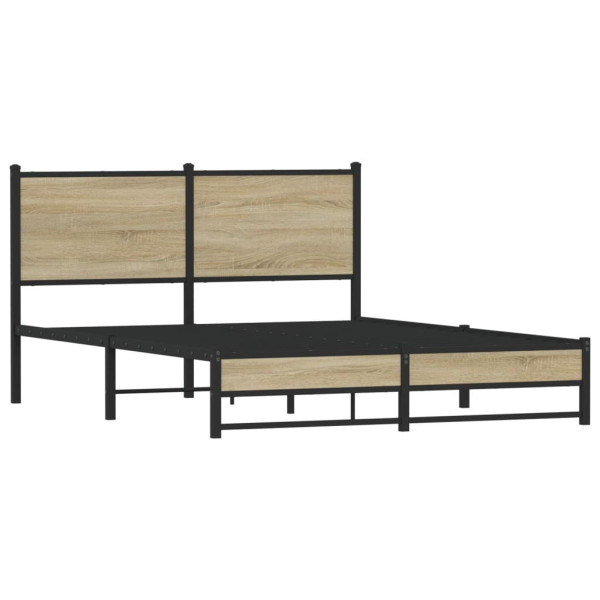 Metalowa rama łóżka bez materaca dąb sonoma 140x190 cm 436252