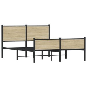 Metalowa rama łóżka, bez materaca, dąb sonoma, 140×200 cm 436292 Metalowa rama łóżka, bez materaca, dąb sonoma, 140×200 cm 436292