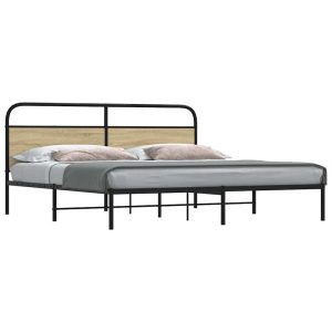 Metalowa rama łóżka bez materaca dąb sonoma 180×200 cm 458600 Metalowa rama łóżka bez materaca dąb sonoma 180×200 cm 458600