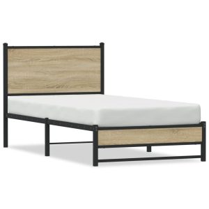 Metalowa rama łóżka bez materaca dąb sonoma 75×190 cm 436260 Metalowa rama łóżka bez materaca dąb sonoma 75×190 cm 436260