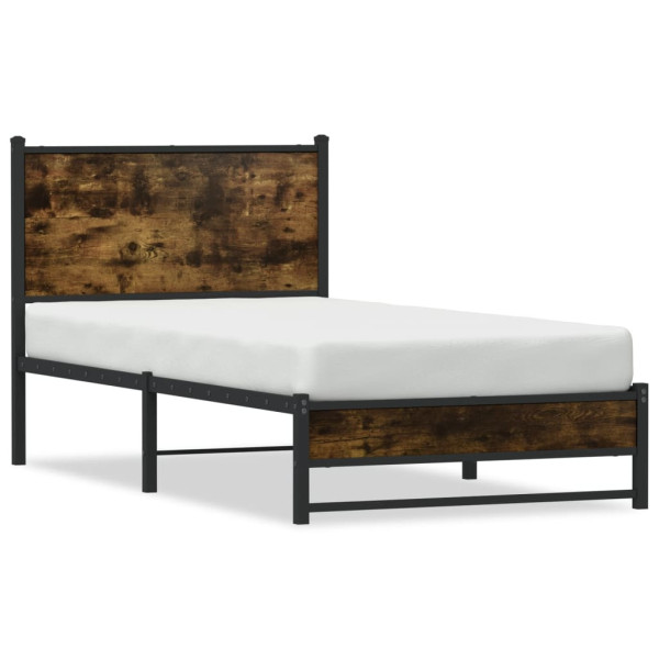 Metalowa rama łóżka bez materaca przydymiony dąb 100x200 cm 435766