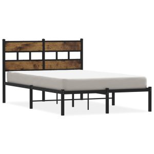Metalowa rama łóżka bez materaca przydymiony dąb 120×190 cm 435209 Metalowa rama łóżka bez materaca przydymiony dąb 120×190 cm 435209