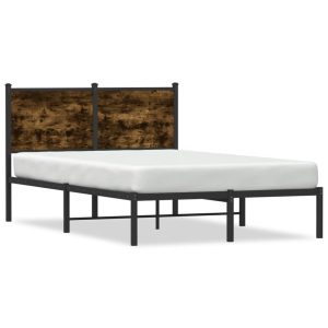 Metalowa rama łóżka bez materaca przydymiony dąb 120×190 cm 435688 Metalowa rama łóżka bez materaca przydymiony dąb 120×190 cm 435688