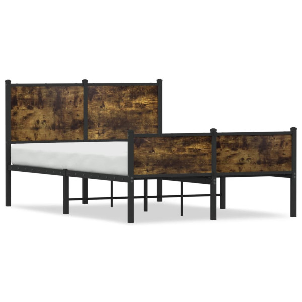 Metalowa rama łóżka bez materaca przydymiony dąb 120x190 cm 435856