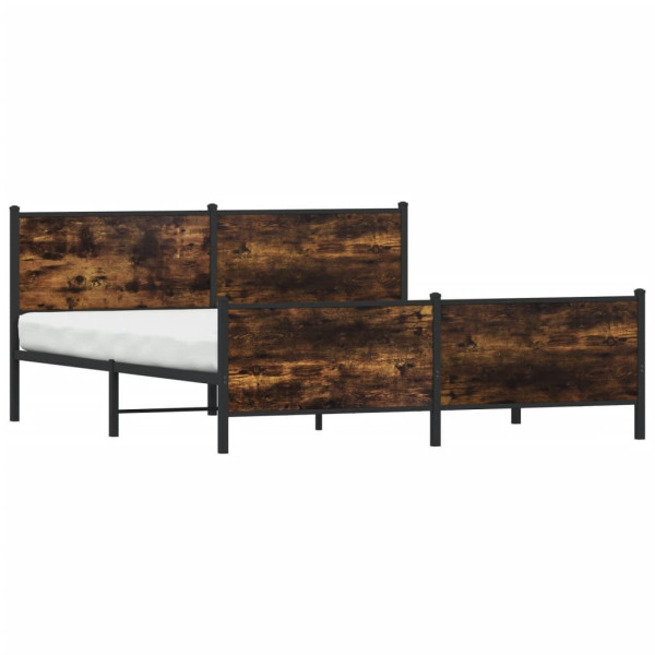 Metalowa rama łóżka bez materaca przydymiony dąb 180x200 cm 435630