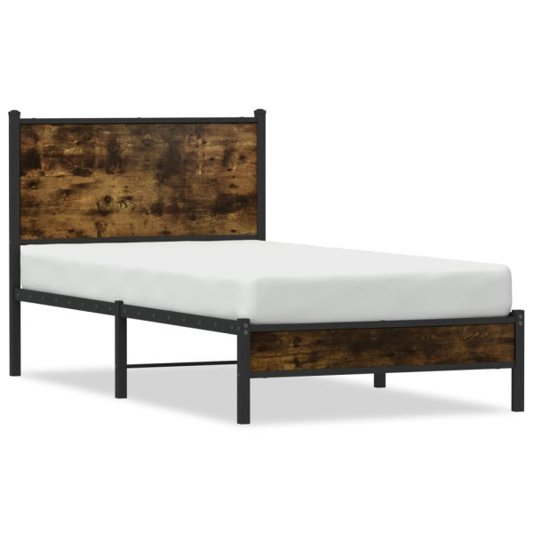 Metalowa rama łóżka bez materaca przydymiony dąb 80x200 cm 435735