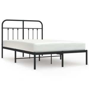 Metalowa rama łóżka z wezgłowiem czarna 120×200 cm 458627