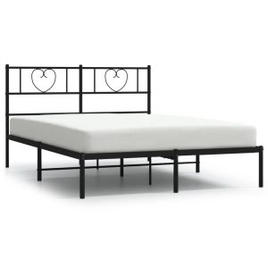 Metalowa rama łóżka z wezgłowiem czarna 120×200 cm 458435