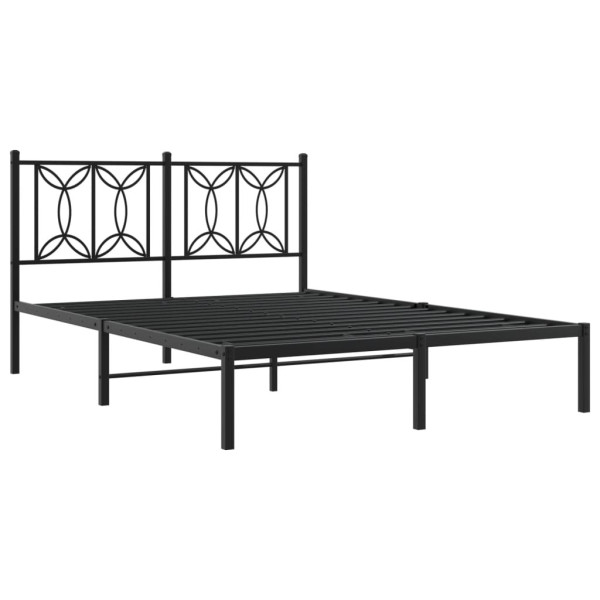 Metalowa rama łóżka z wezgłowiem czarna 135x190 cm 434278