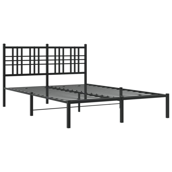 Metalowa rama łóżka z wezgłowiem czarna 140x190 cm 435772