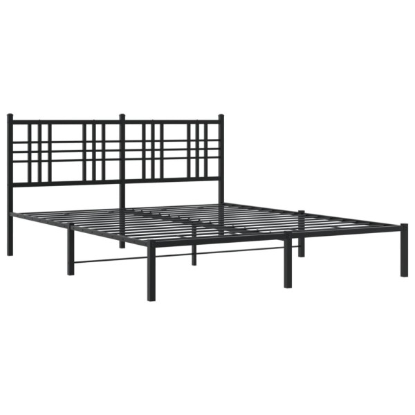 Metalowa rama łóżka z wezgłowiem czarna 150x200 cm 435667