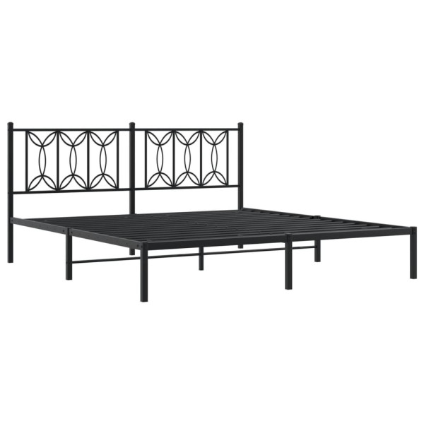 Metalowa rama łóżka z wezgłowiem czarna 183x213 cm 434277