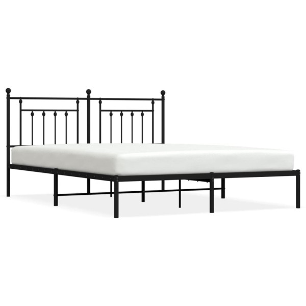 Metalowa rama łóżka z wezgłowiem czarna 183x213 cm 435348