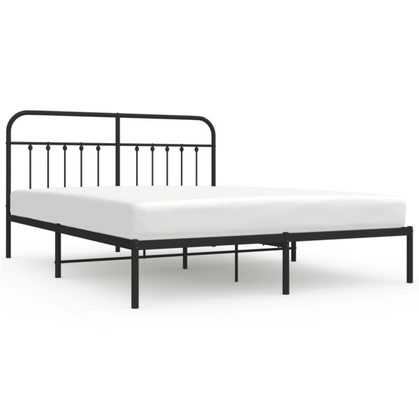 Metalowa rama łóżka z wezgłowiem czarna 183x213 cm 458559