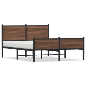 Metalowa rama łóżka z wezgłowiem i zanóżkiem 140×200 cm 435352 Metalowa rama łóżka z wezgłowiem i zanóżkiem 140×200 cm 435352