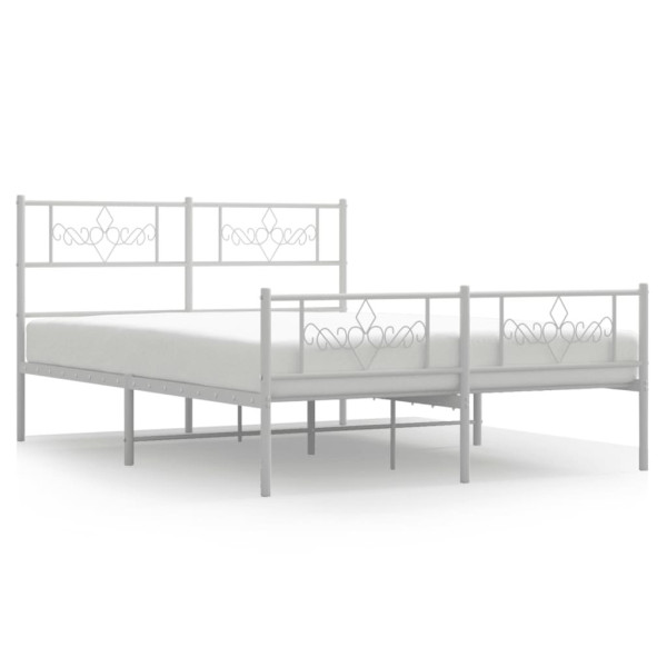 Metalowa rama łóżka z wezgłowiem i zanóżkiem 150x200 cm 432851