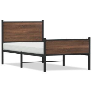 Metalowa rama łóżka z wezgłowiem i zanóżkiem 90×190 cm 435287 Metalowa rama łóżka z wezgłowiem i zanóżkiem 90×190 cm 435287