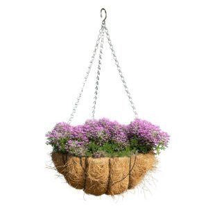 Metalowa Wisząca Doniczka z Wkładem Kokosowym 25cm 796621 Metalowa Wisząca Doniczka z Wkładem Kokosowym 25cm 796621