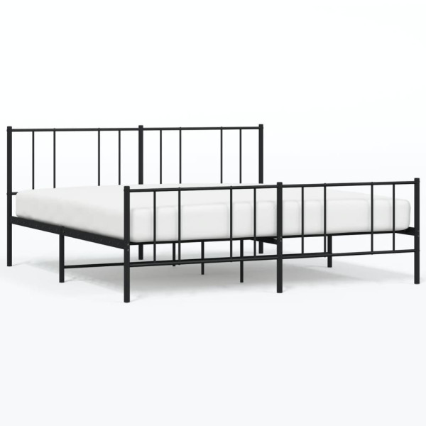 Metalowe łóżko z zanóżkiem bez materaca czarne 180x200 cm 435726