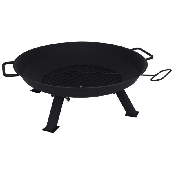 Metalowe palenisko ogrodowe 56 cm z rusztem stal 1 8 mm powłoka 800°C 1023388