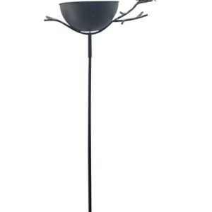 Metalowe poidełko i karmnik ogrodowy z ptakiem na gałązce 122 cm 1043012 Metalowe poidełko i karmnik ogrodowy z ptakiem na gałązce 122 cm 1043012