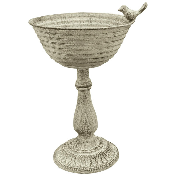 Metalowe poidełko karmnik dla ptaków retro szare postarzane 32 cm 1043013