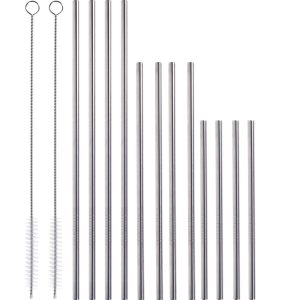 Metalowe słomki, 12 sztuk o różnej długości + 2 czyściki 100759 Metalowe słomki, 12 sztuk o różnej długości + 2 czyściki 100759