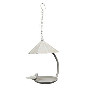 Metalowe wiszące poidełko dla ptaków z daszkiem i figurką ptaszka 43 cm 1043000 Metalowe wiszące poidełko dla ptaków z daszkiem i figurką ptaszka 43 cm 1043000