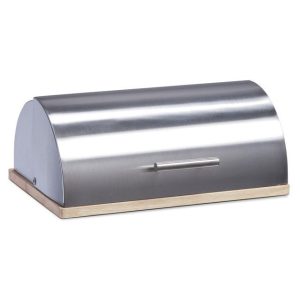 Metalowy chlebak na drewnianej podstawie, ZELLER 89658 Metalowy chlebak na drewnianej podstawie, ZELLER 89658