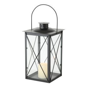 Metalowy lampion na świecę, szklane szyby, FAROL, 30 cm 437203 Metalowy lampion na świecę, szklane szyby, FAROL, 30 cm 437203