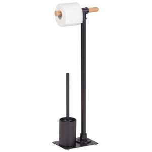 Metalowy stojak na papier toaletowy i szczotkę do wc, WENKO 152954