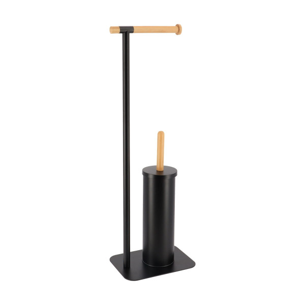 Metalowy stojak na papier toaletowy z szczotką wc MAT, 69,5 x 22 x 16 cm 432128