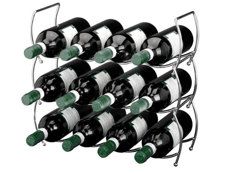Metalowy stojak na wino - 3 sztuki w komplecie 80179