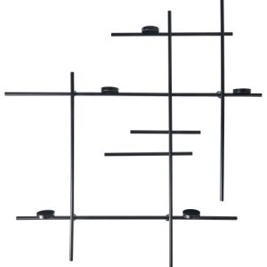 Metalowy świecznik ścienny 60 cm czarny 596085 Metalowy świecznik ścienny 60 cm czarny 596085