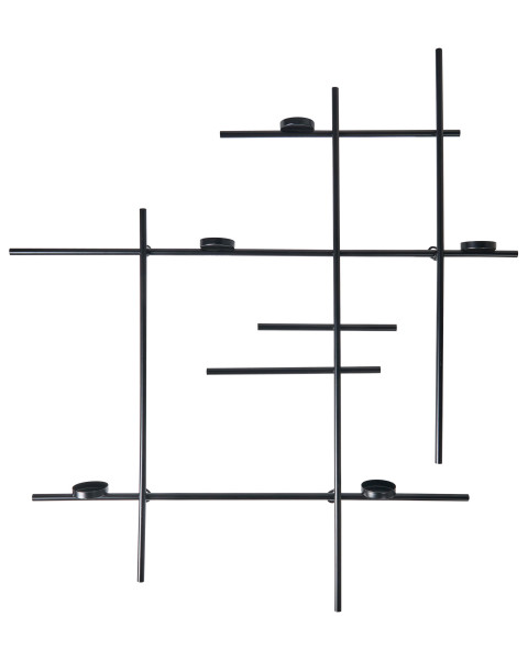 Metalowy świecznik ścienny 60 cm czarny 596085