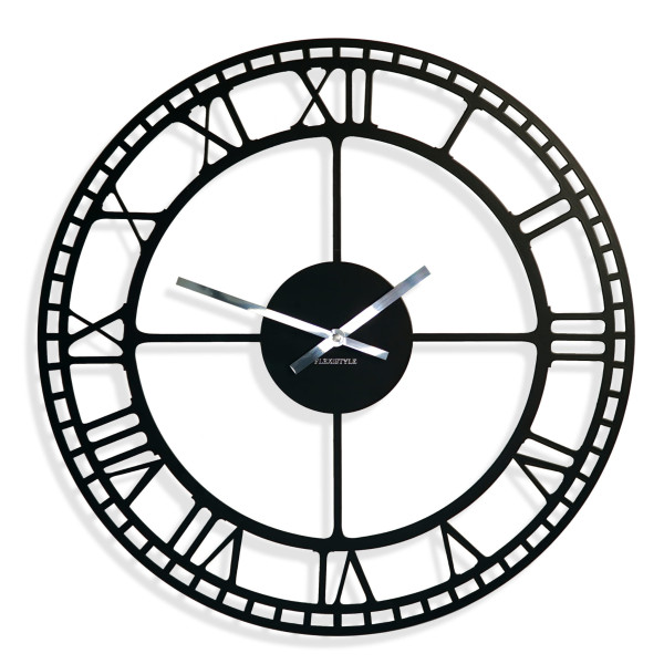 Metalowy zegar ścienny retro czarny 50cm 571080