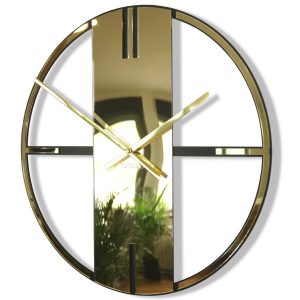 Metalowy zegar ścienny złoty Unique 50cm 602159 Metalowy zegar ścienny złoty Unique 50cm 602159